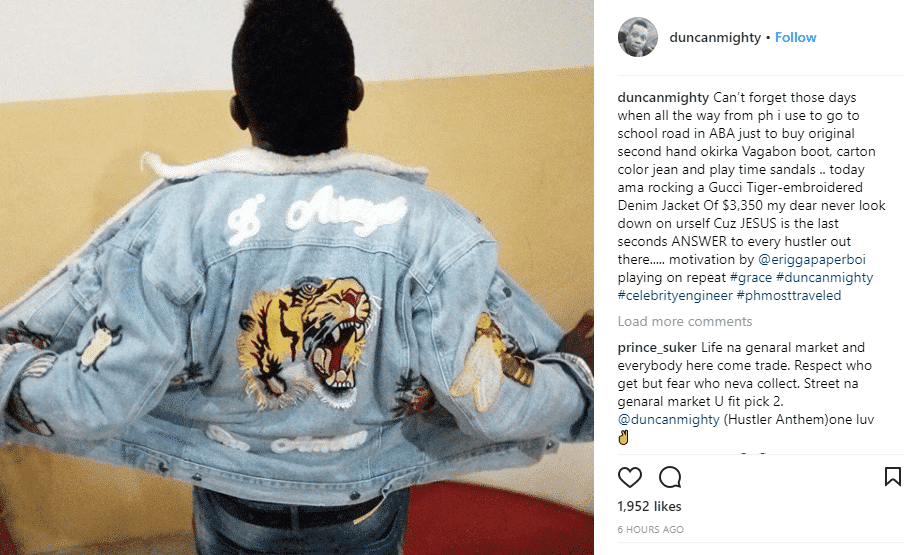Duncan Mighty narrates how he moved from buying Okrika clothes to wearing Gucci jacket worth $3,350