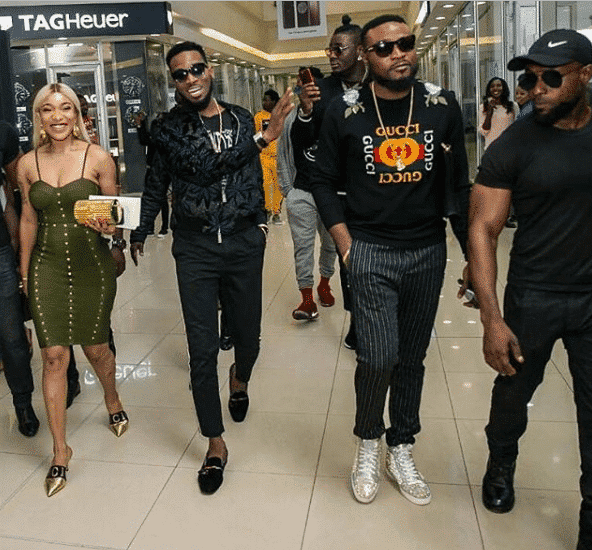 Tonto Dikeh and D'banj step out together for a friend's birthday party