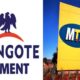 Dangote Cement and MTN Shares lower the market