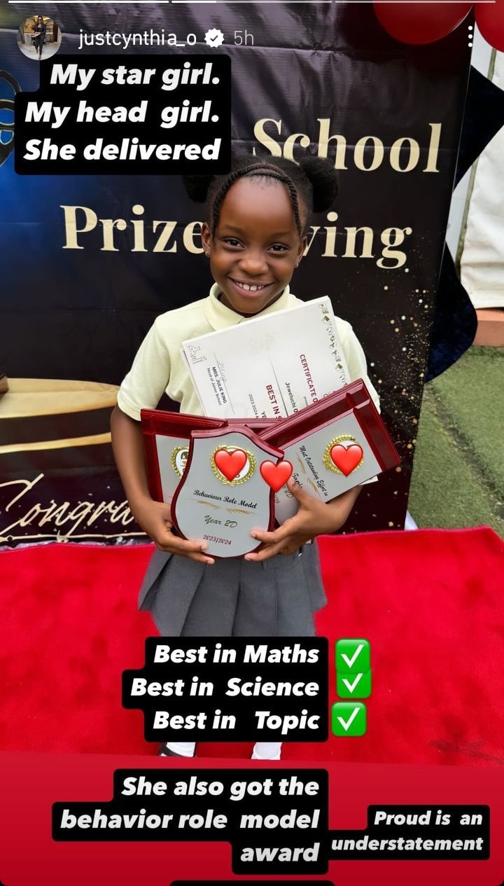 A filha de Ebuka Uchendu ganha vários prêmios